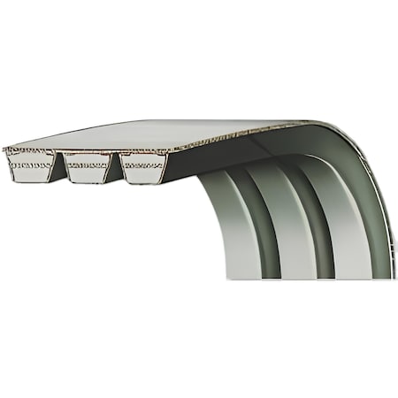 Megadyne 136 in Outside Length, 0.66 in Top Width, 0.41 in Thickness, 2 Ribs 2/B136